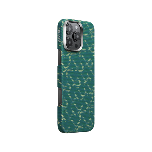 iPhone 16 Pro / PITAKA Monogram Gold/Green | Ultra-Slim Case