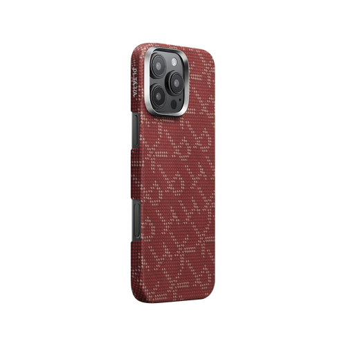 iPhone 16 Pro / PITAKA Monogram Gold/Red | Ultra-Slim Case