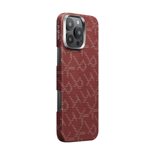 iPhone 16 Pro Max / PITAKA Monogram Gold/Red | Ultra-Slim Case