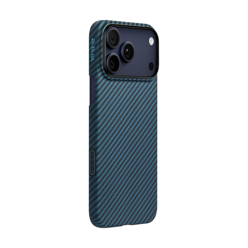 iPhone 17 Pro Max / 1500D Black/Blue (Twill) (PitaTap™) | Ultra-Slim Case